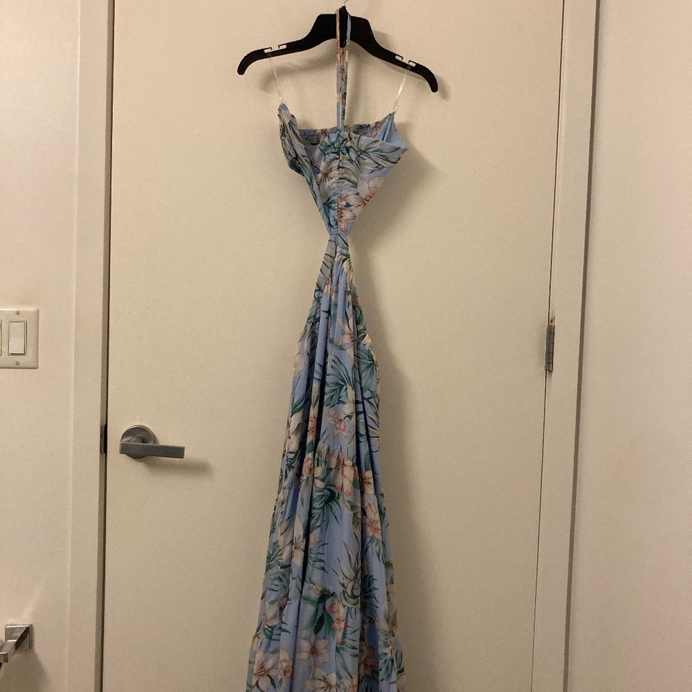 Halter Tropical Maxi Dress